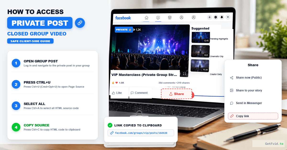 Step 1 - Open the Closed Group Video Post