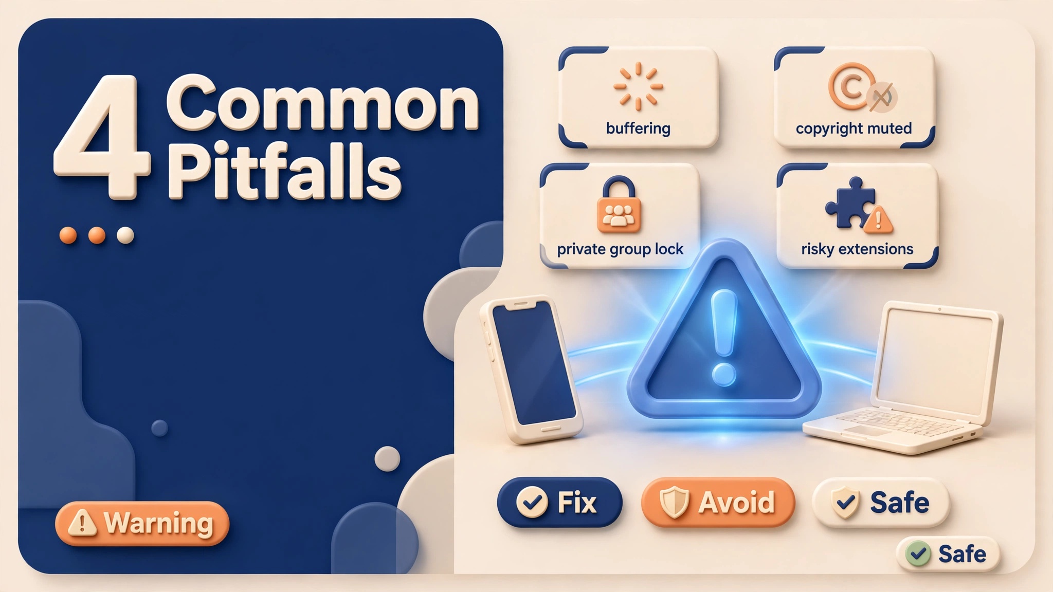 4 Common Download Pitfalls: Buffering, Copyright Mute, Private Groups, and Risky Extensions