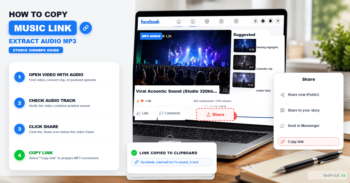 Step 1 - Copy Video or Reel Link Containing Music